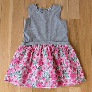 Egg By Susan Lazar Gray and Pink Floral Kids Dress Size 5